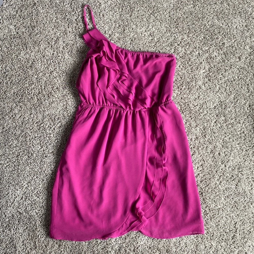 BCBGeneration One-Shoulder Ruffle Dress